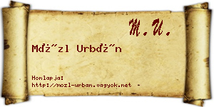Mözl Urbán névjegykártya